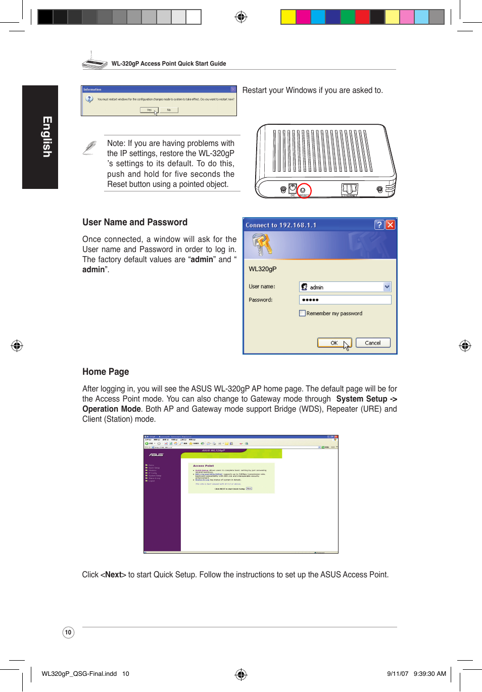 English | Asus WL-320gP User Manual | Page 11 / 361