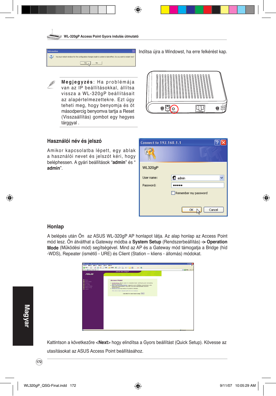 Magyar | Asus WL-320gP User Manual | Page 173 / 361