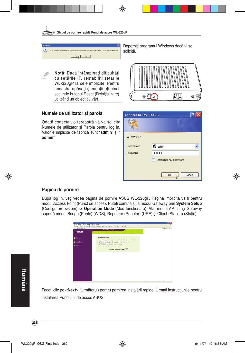 Română | Asus WL-320gP User Manual | Page 263 / 361