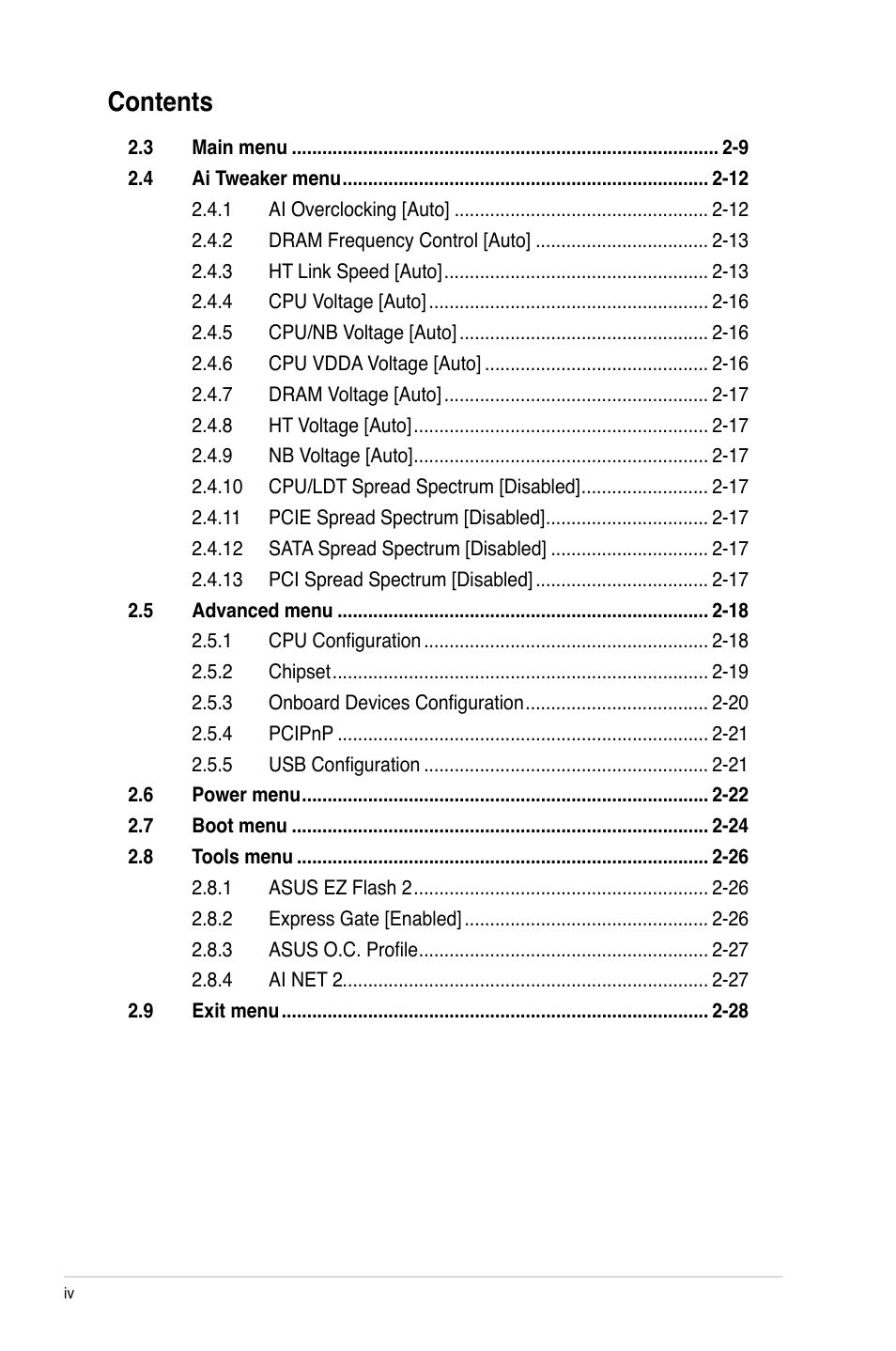 Asus M4N78 Pro User Manual | Page 4 / 64