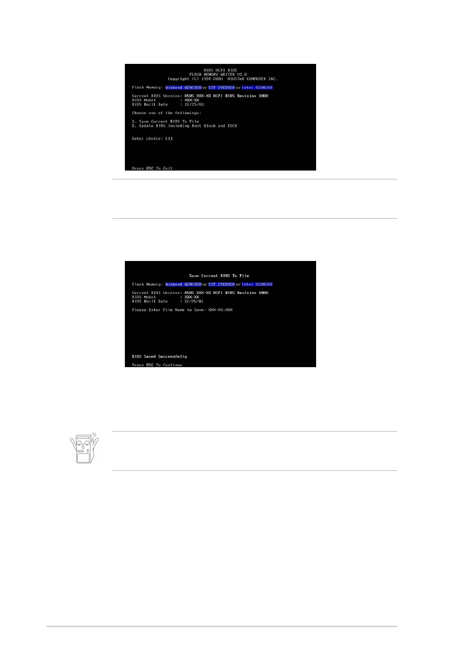 Updating the bios | Asus P4S800 User Manual | Page 38 / 66