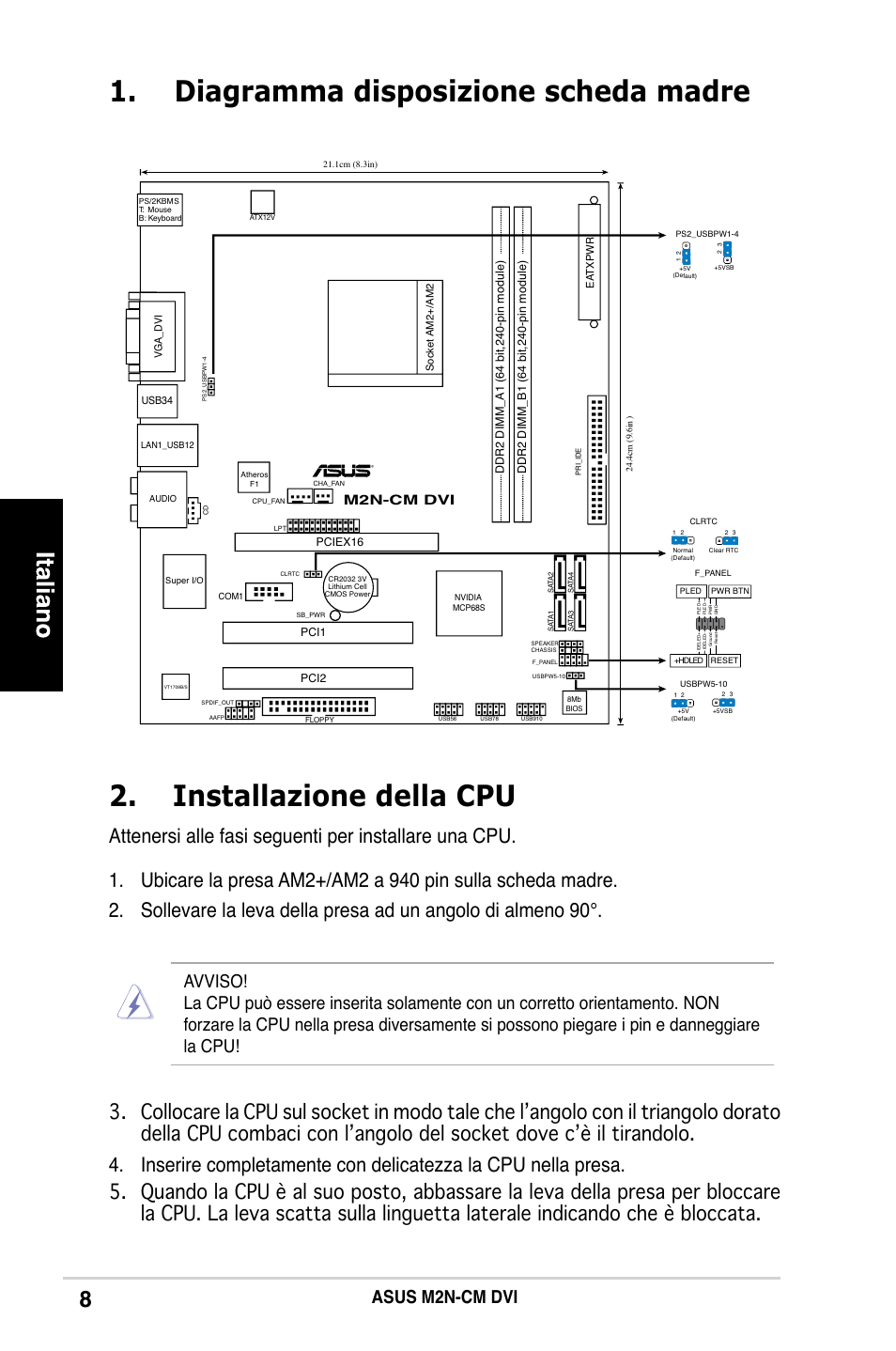 Asus m2n-cm dvi, M2n-cm dvi, Socke tam2 | Asus M2N-CM DVI User Manual | Page 8 / 38