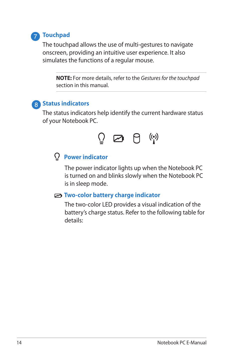 Asus 1015E User Manual | Page 14 / 98