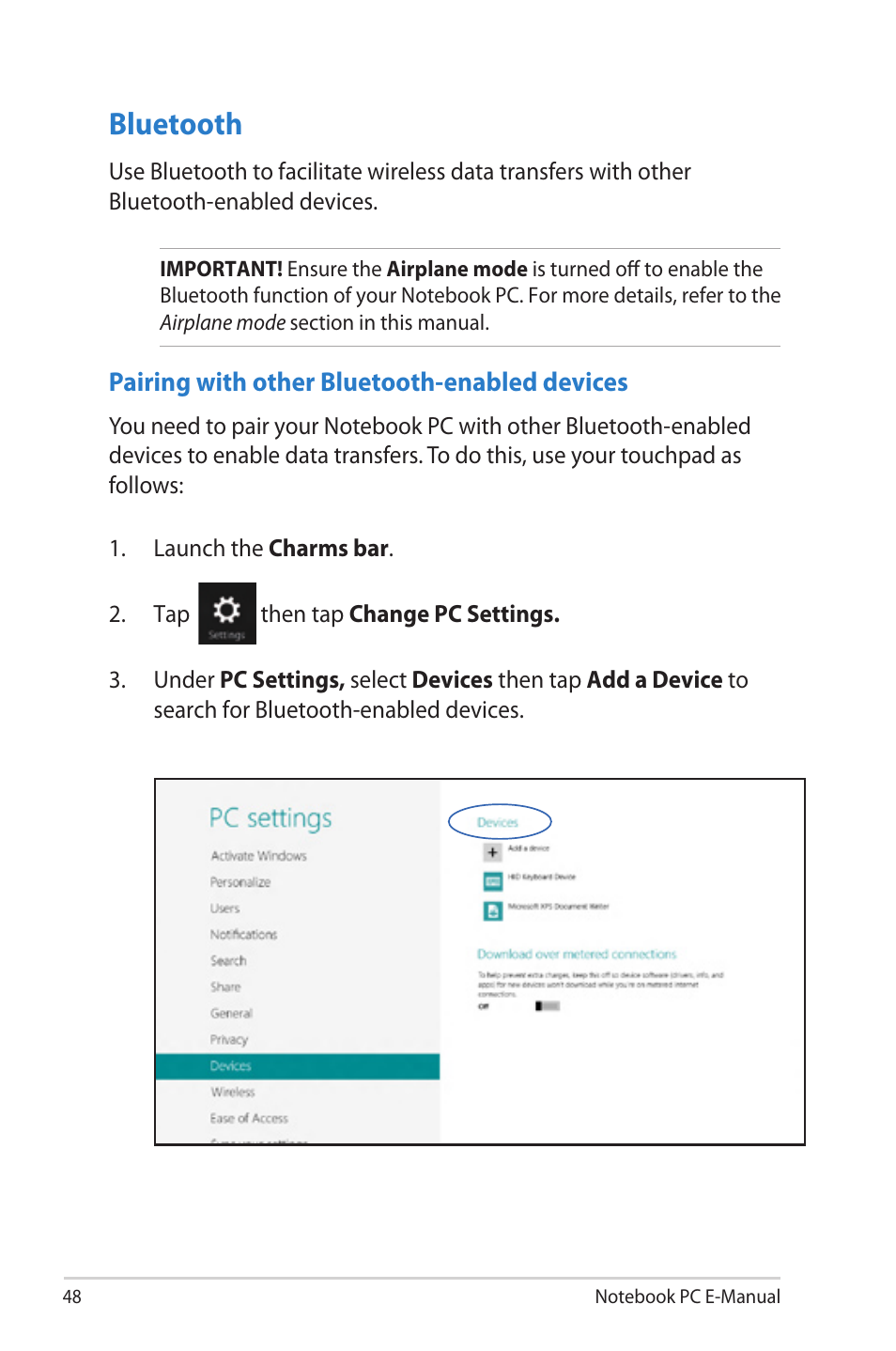 Bluetooth | Asus 1015E User Manual | Page 48 / 98