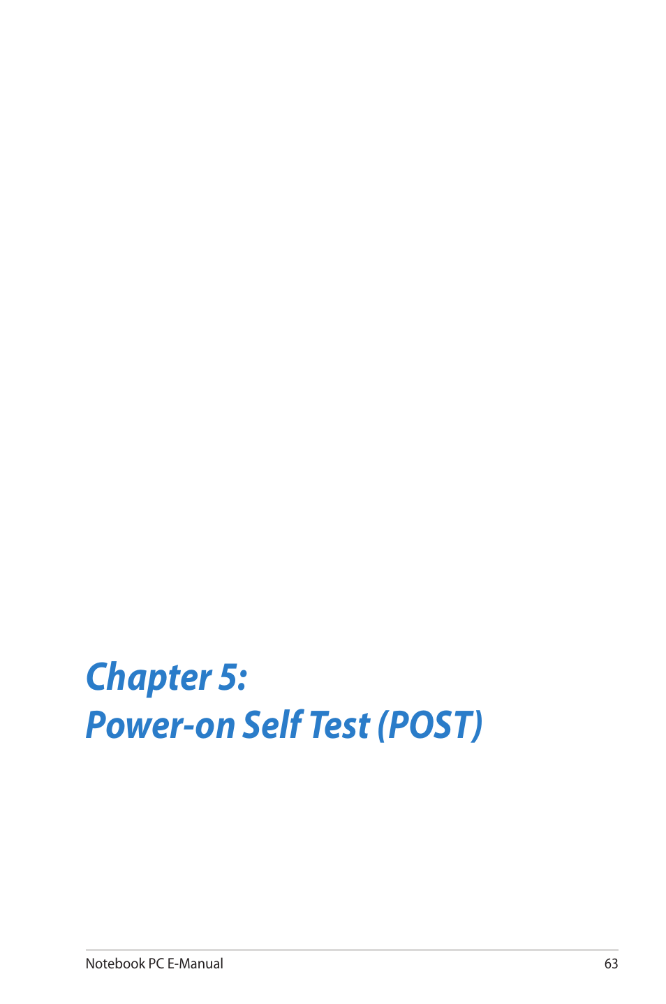 Chapter 5: power-on self test (post) | Asus 1015E User Manual | Page 63 / 98