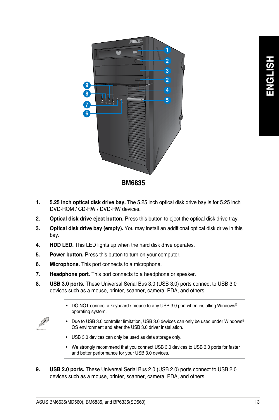 En g lis h en g li sh | Asus BP6335 User Manual | Page 13 / 215