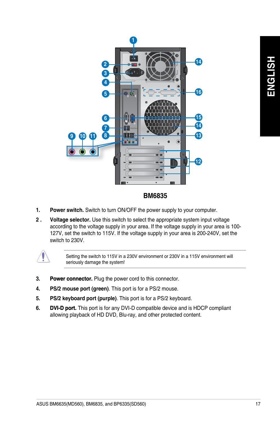 En g lis h en g li sh | Asus BP6335 User Manual | Page 17 / 215