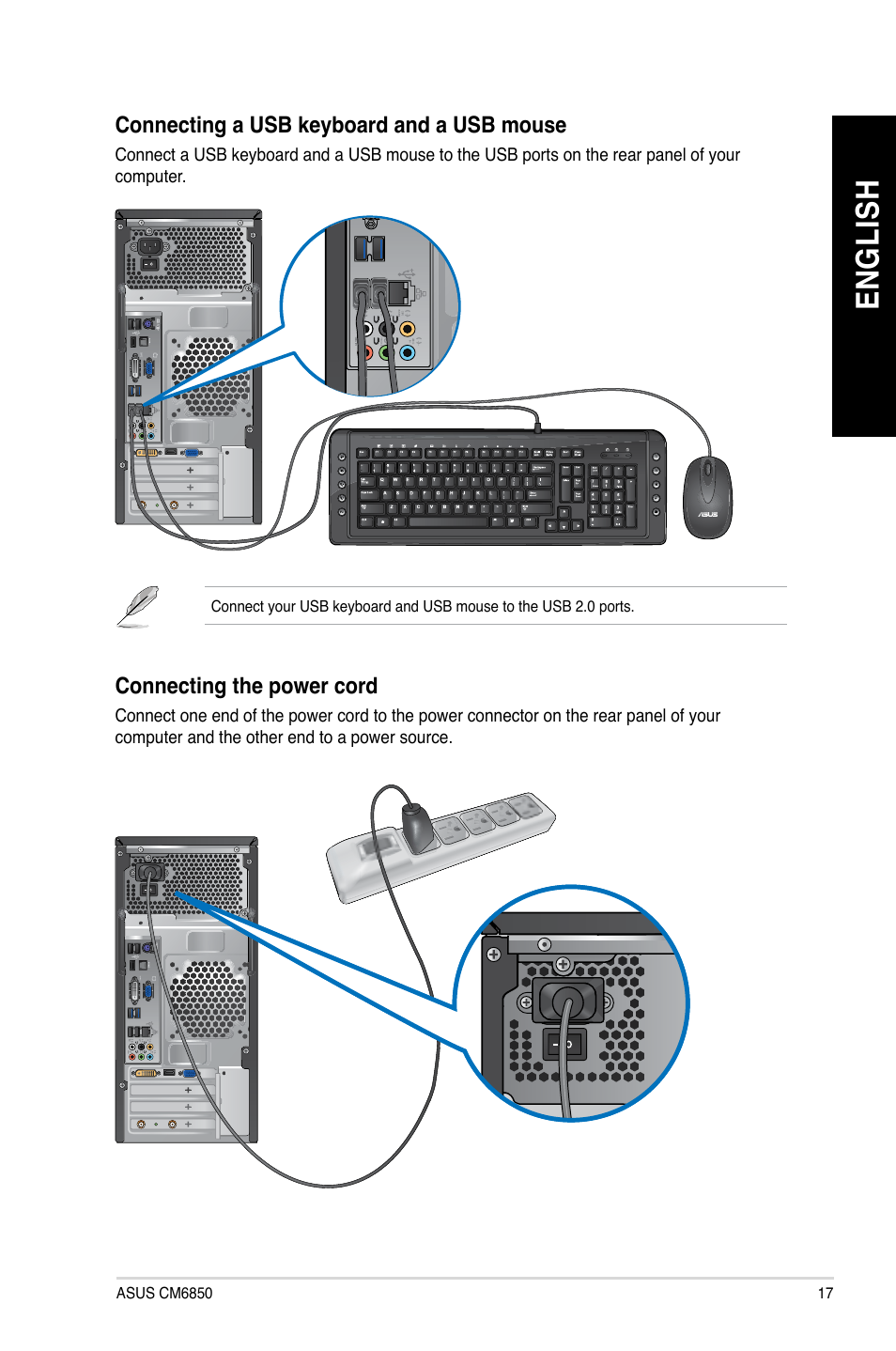 En g lis h en g li sh | Asus CM6850 User Manual | Page 17 / 68