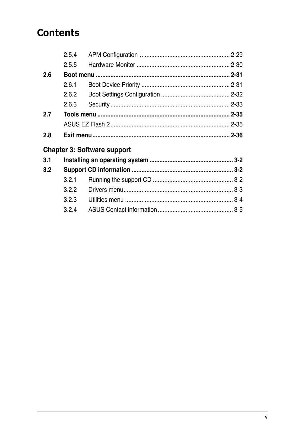 Asus P5KPL-CM User Manual | Page 5 / 90