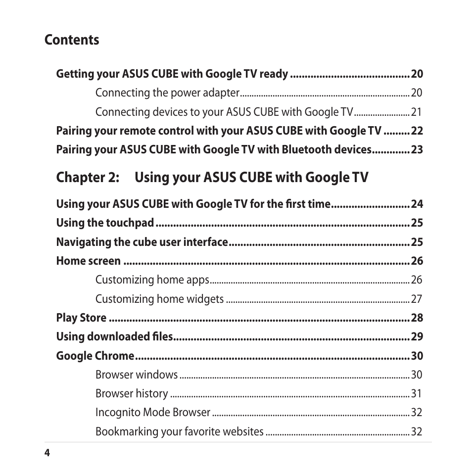 Asus CUBE with Google TV User Manual | Page 4 / 66