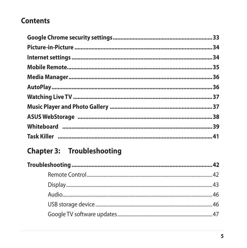 Asus CUBE with Google TV User Manual | Page 5 / 66