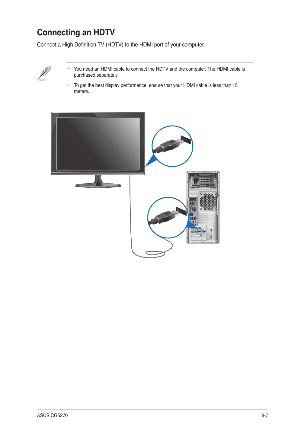 Connecting an hdtv, Connecting an hdtv -7 | Asus CG5270 User Manual | Page 39 / 71