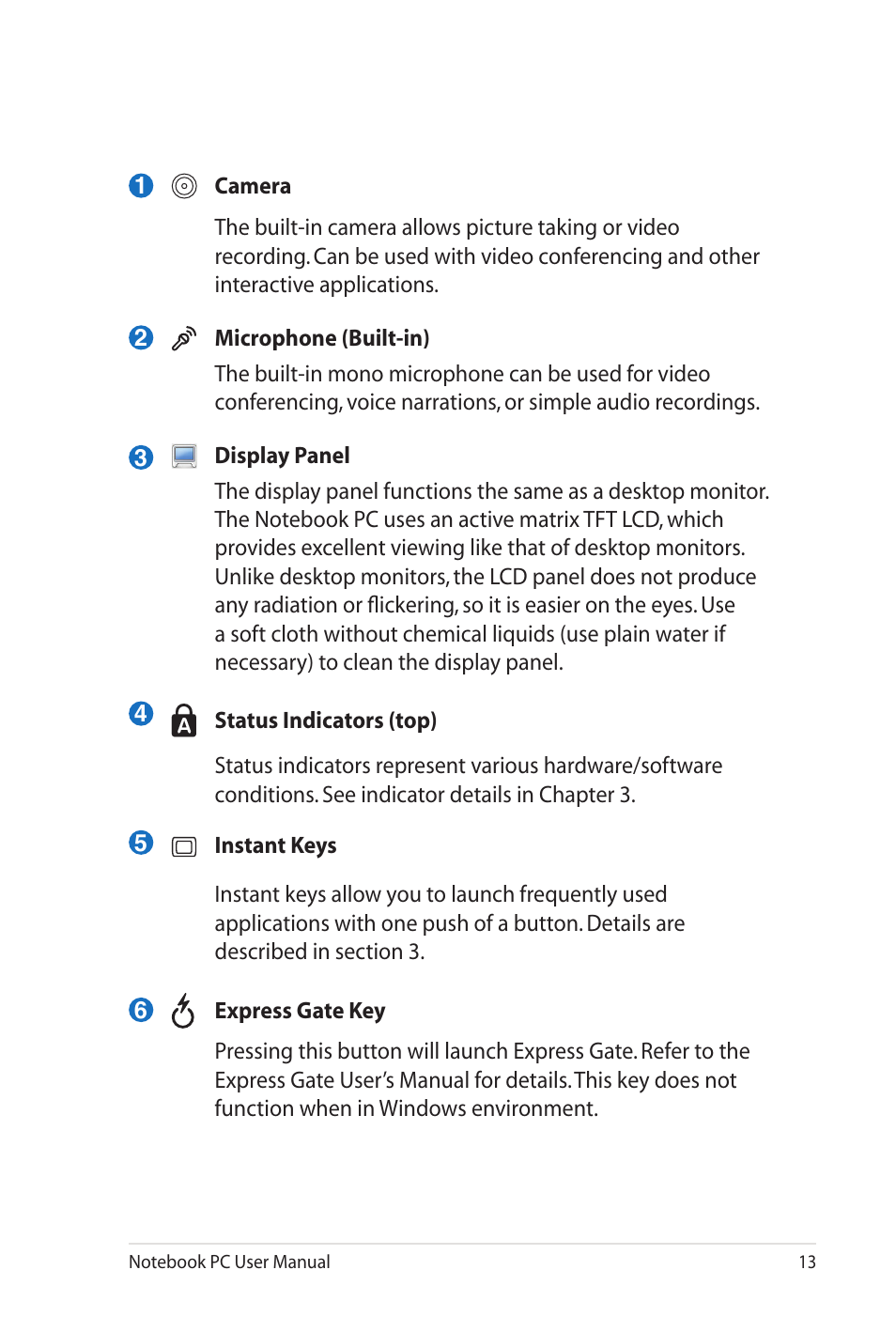 Asus G60J User Manual | Page 13 / 114