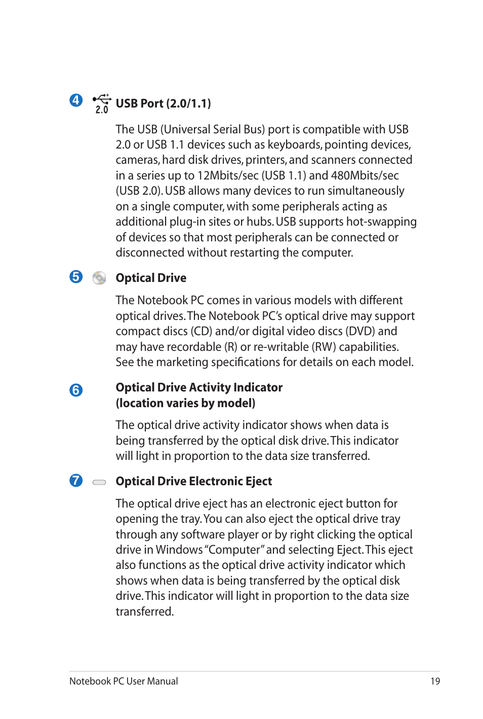 Asus G60J User Manual | Page 19 / 114