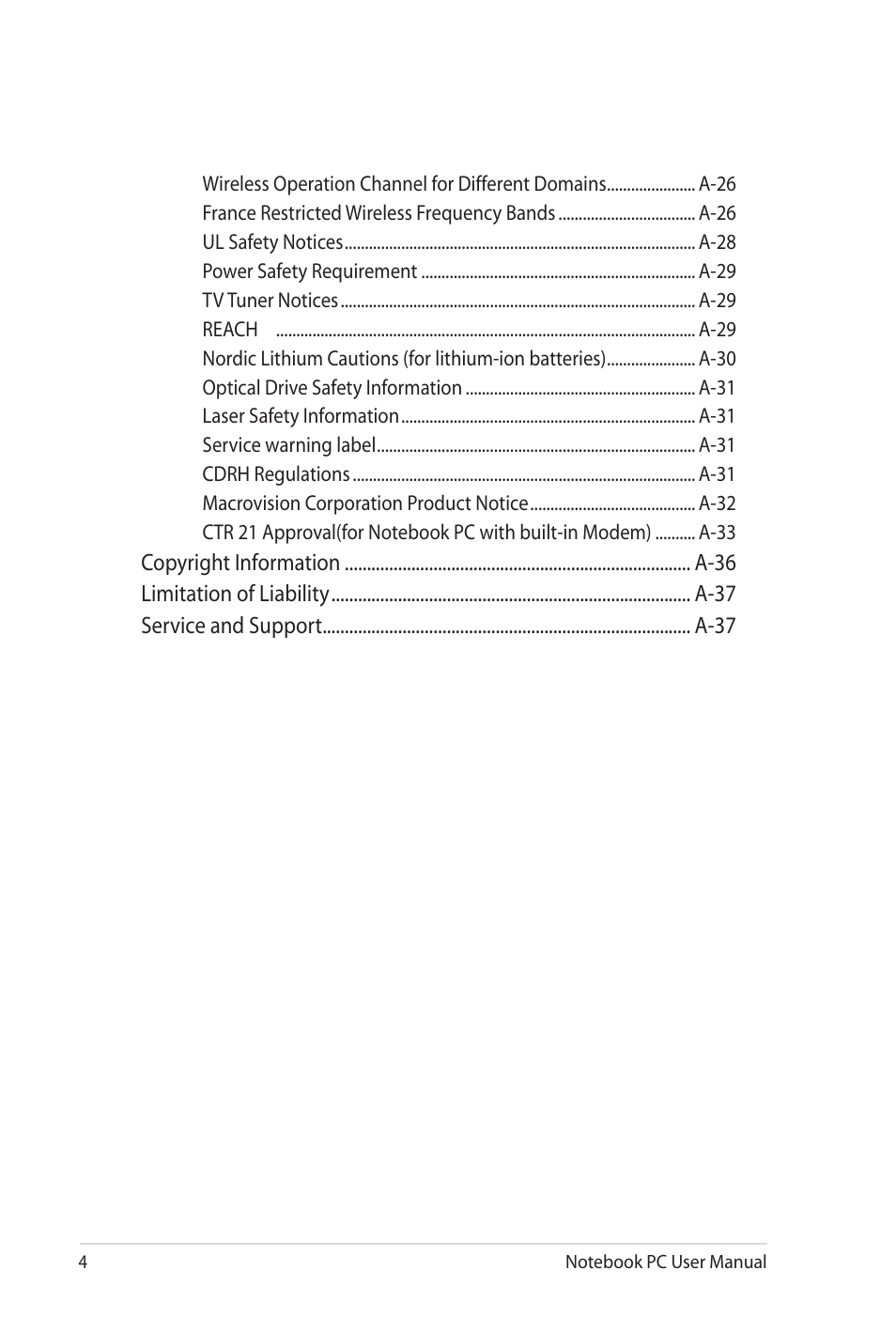 Asus G60J User Manual | Page 4 / 114