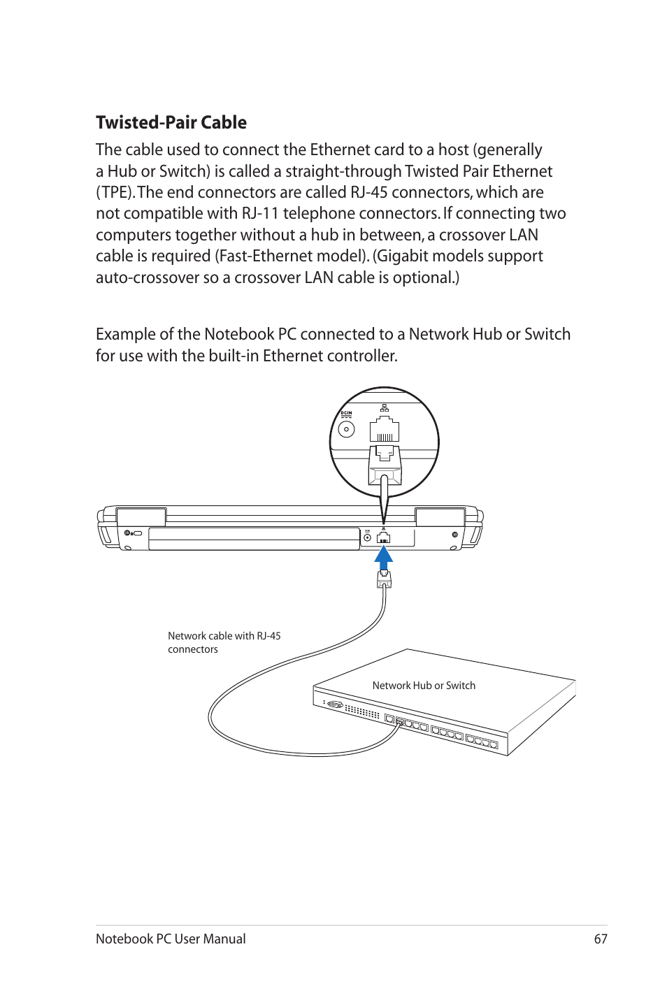 Twisted-pair cable | Asus G60J User Manual | Page 67 / 114