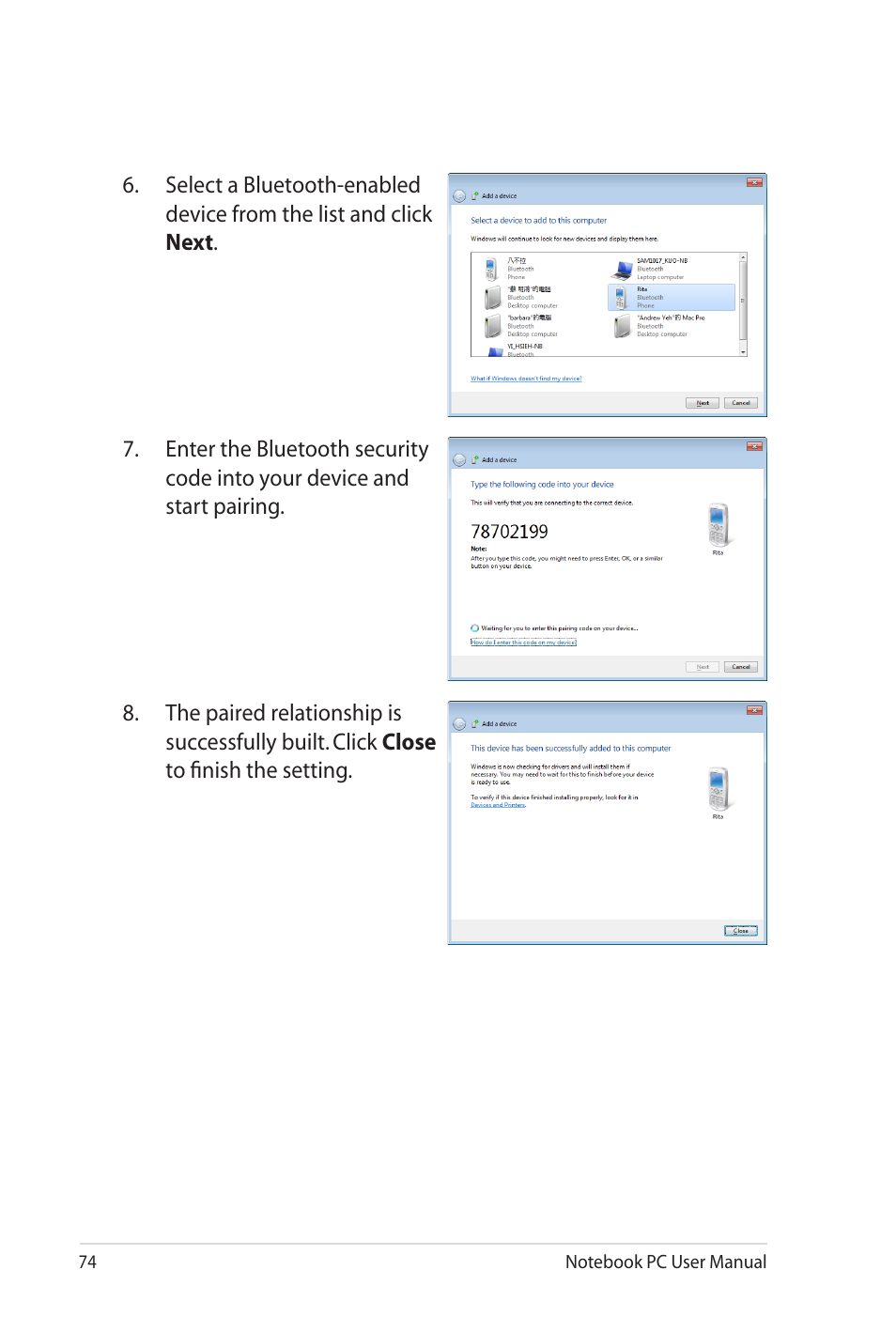 Asus G60J User Manual | Page 74 / 114