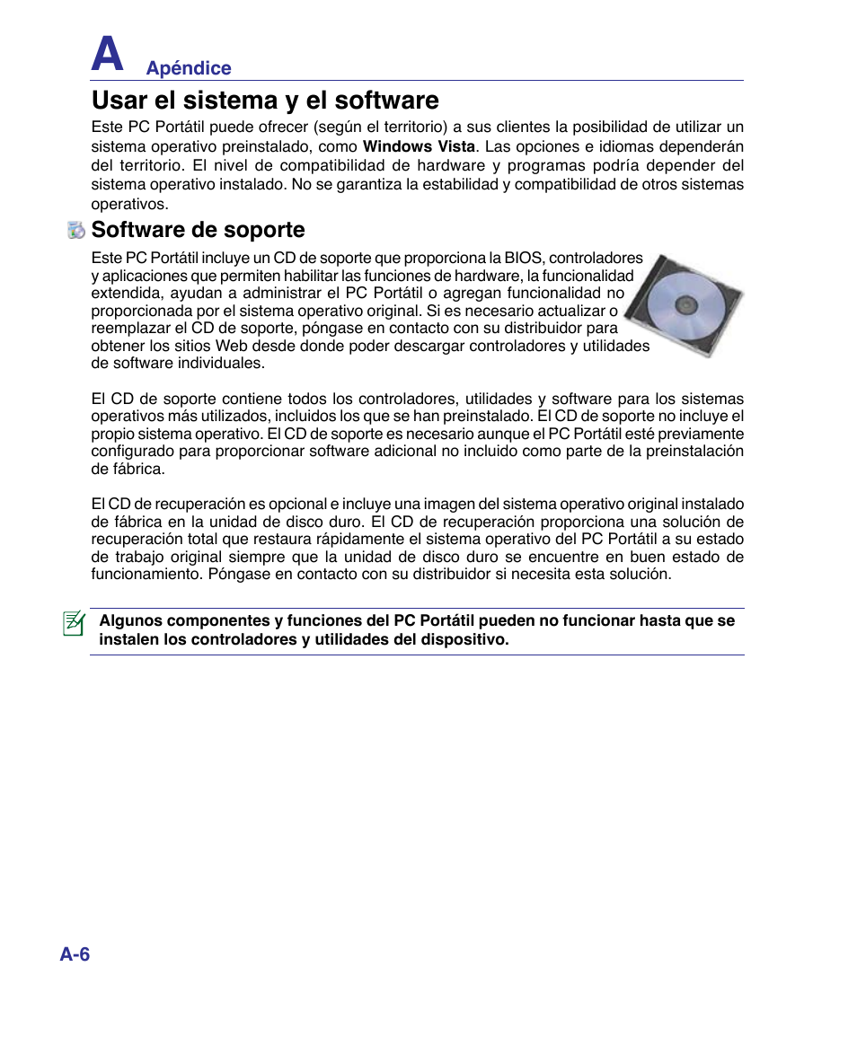 Usar el sistema y el software, Software de soporte | Asus P80A User Manual | Page 60 / 82