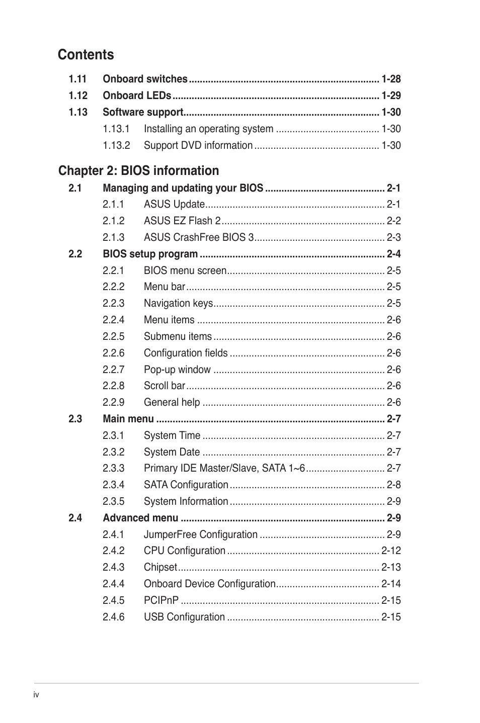 Asus M4A88T-M/USB3 User Manual | Page 4 / 68