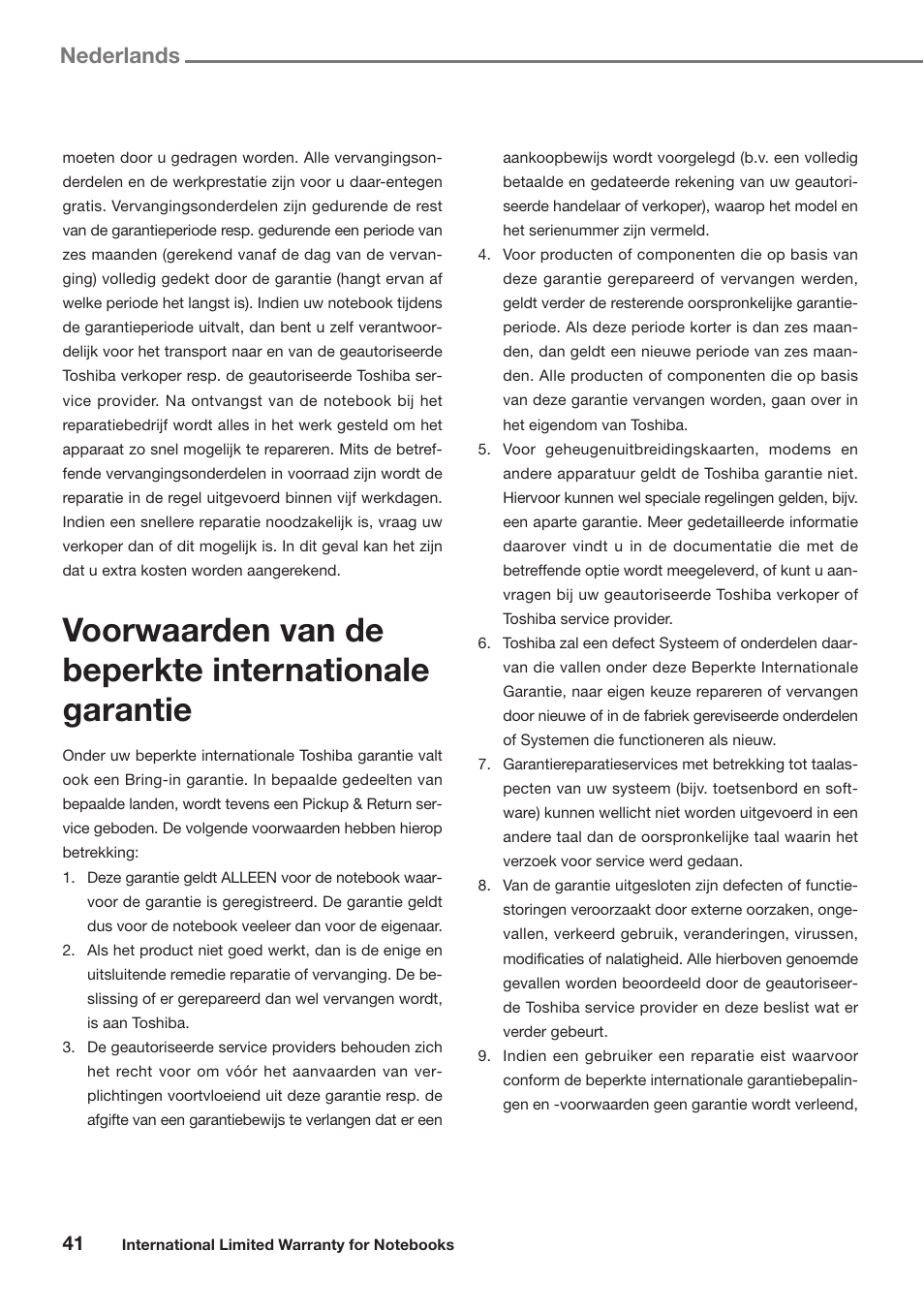 Nederlands | Toshiba Satellite Pro U300 User Manual | Page 41 / 191