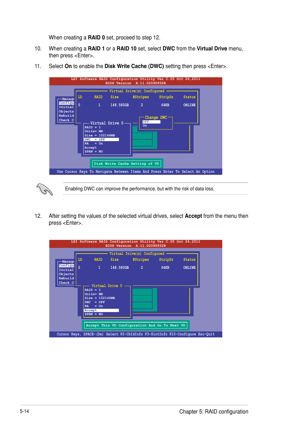 Chapter 5: raid configuration | Asus P9D-I User Manual | Page 104 / 182