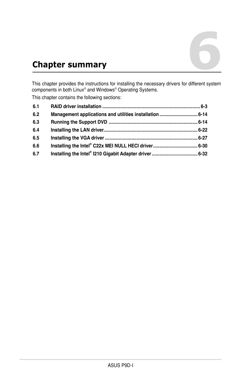 Chapter summary | Asus P9D-I User Manual | Page 140 / 182