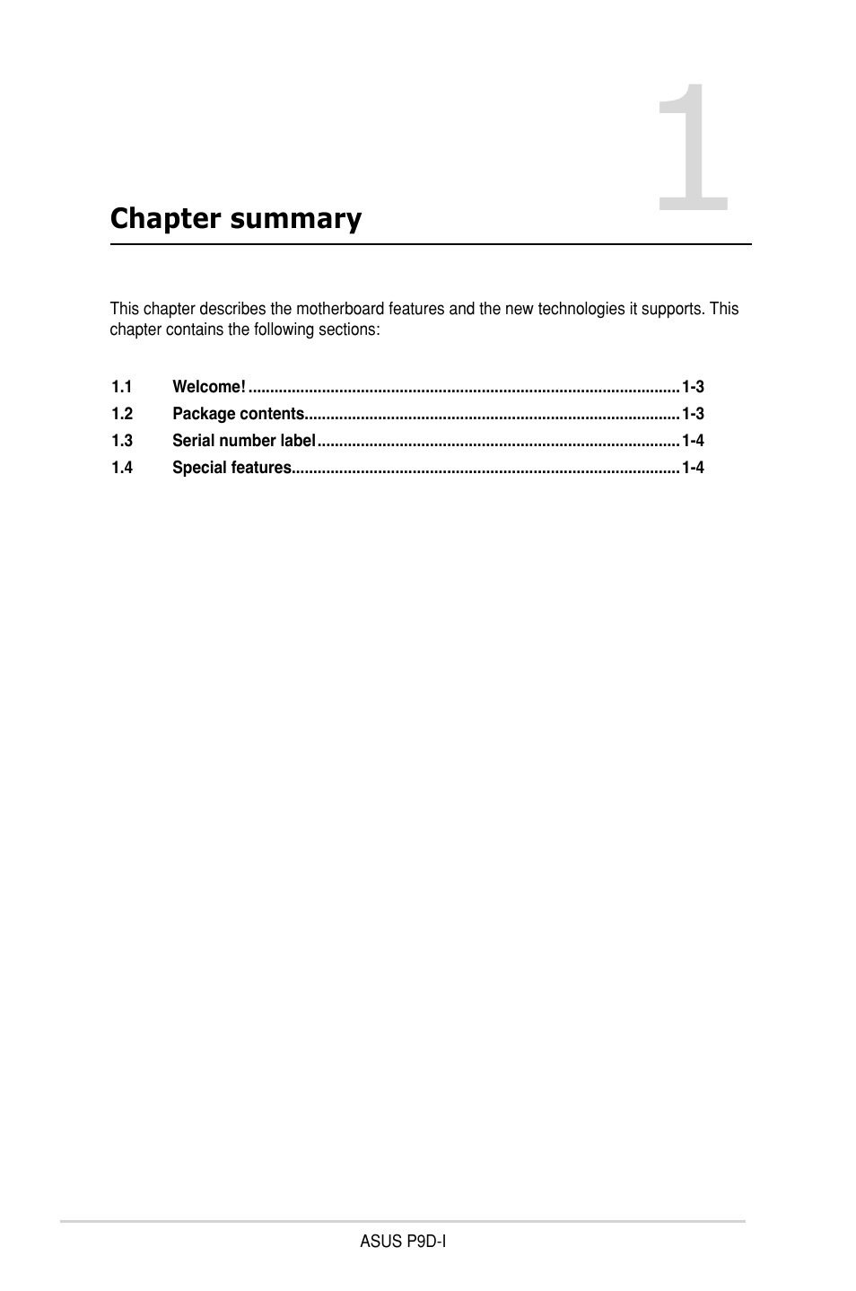 Asus P9D-I User Manual | Page 16 / 182