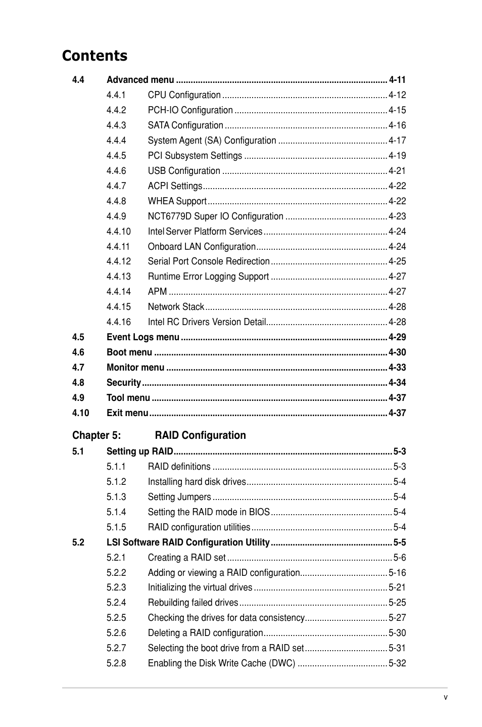 Asus P9D-I User Manual | Page 5 / 182