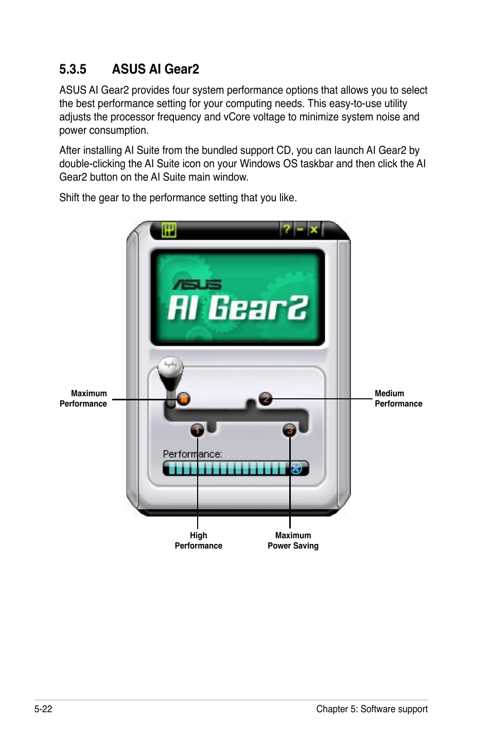 5 asus ai gear2 | Asus P5K SE User Manual | Page 126 / 136