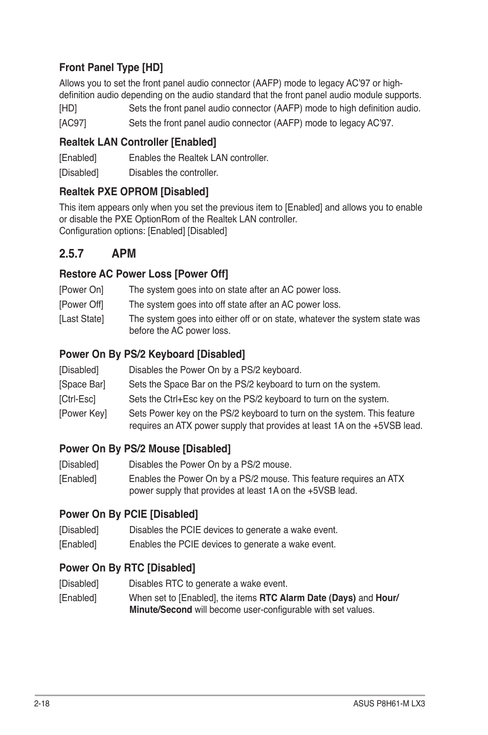 7 apm, Apm -18 | Asus P8H61-M LX3 User Manual | Page 48 / 62