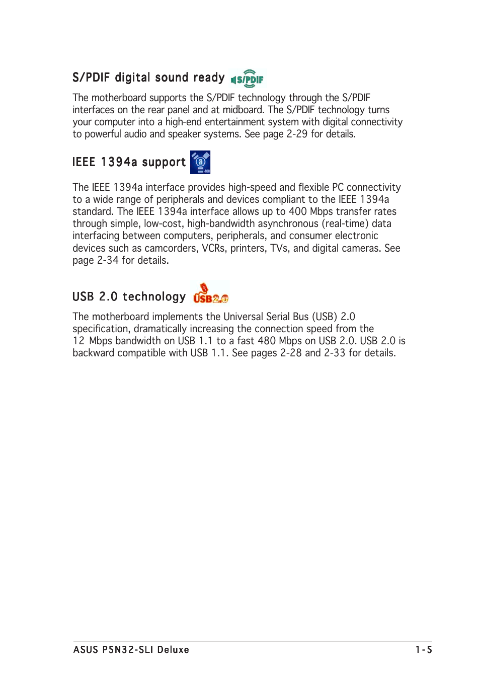 Asus P5N32-SLI Deluxe User Manual | Page 21 / 176