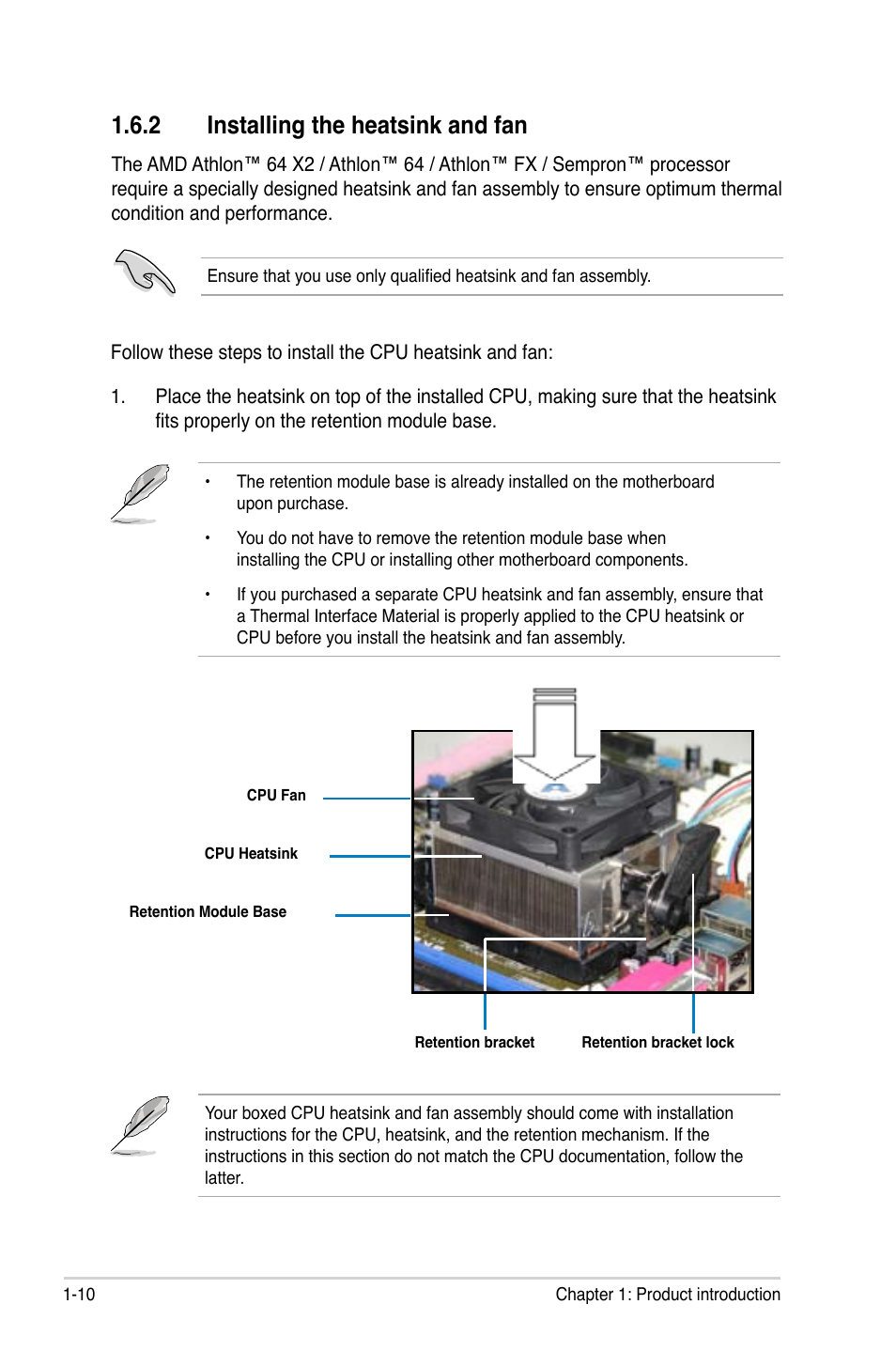 2 installing the heatsink and fan | Asus M2N-X PLUS User Manual | Page 22 / 90