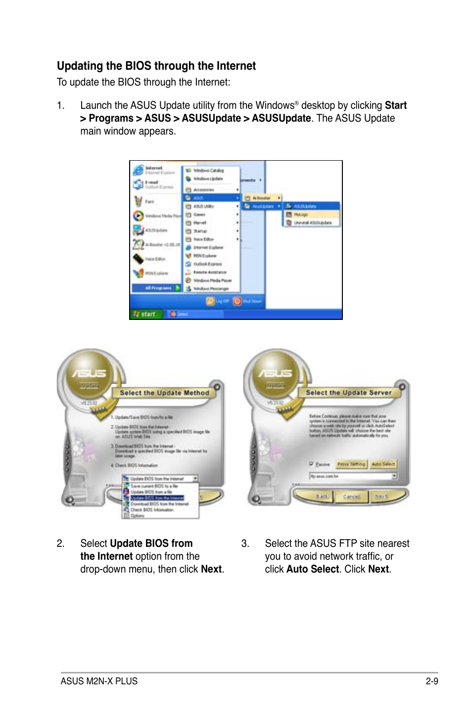 Updating the bios through the internet | Asus M2N-X PLUS User Manual | Page 51 / 90