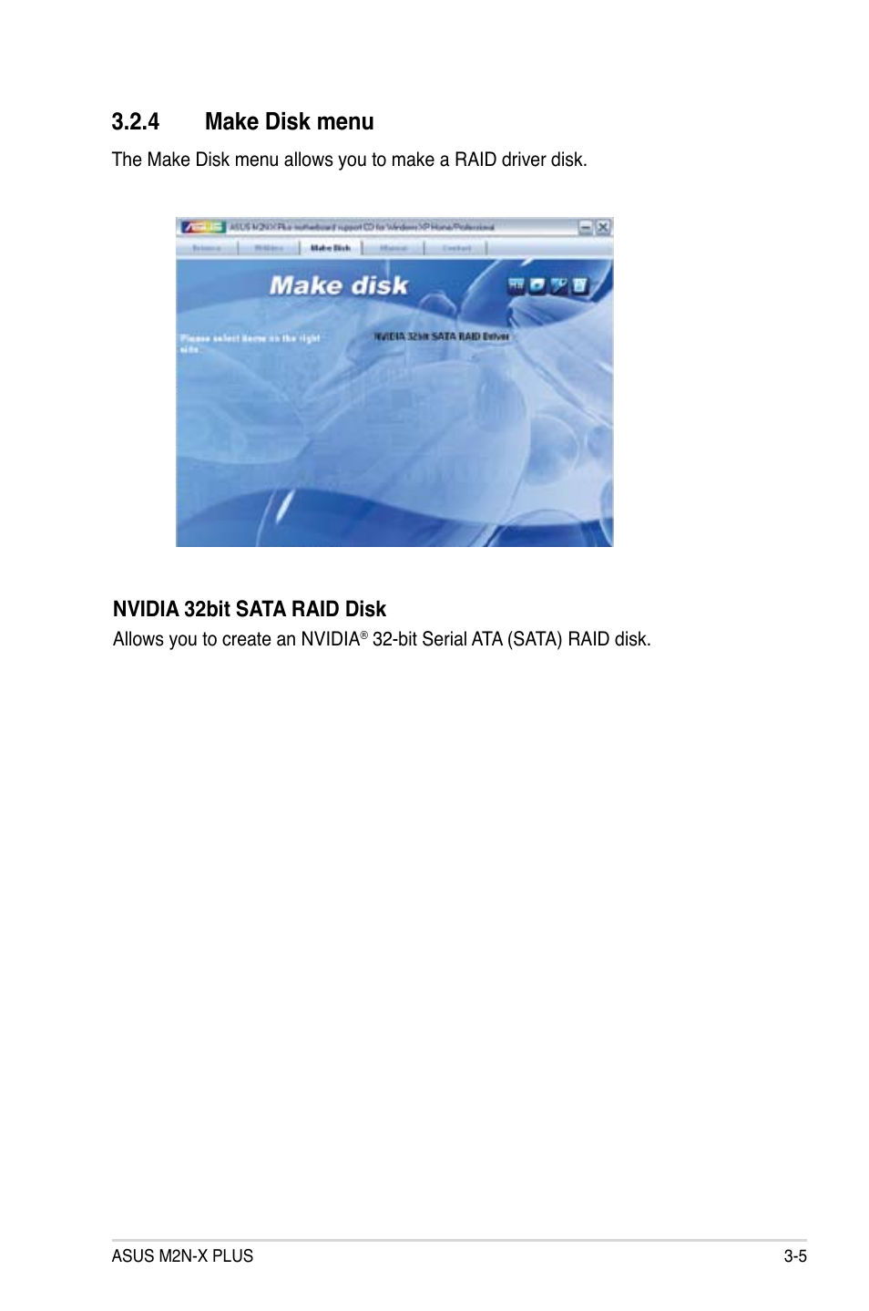 4 make disk menu | Asus M2N-X PLUS User Manual | Page 85 / 90