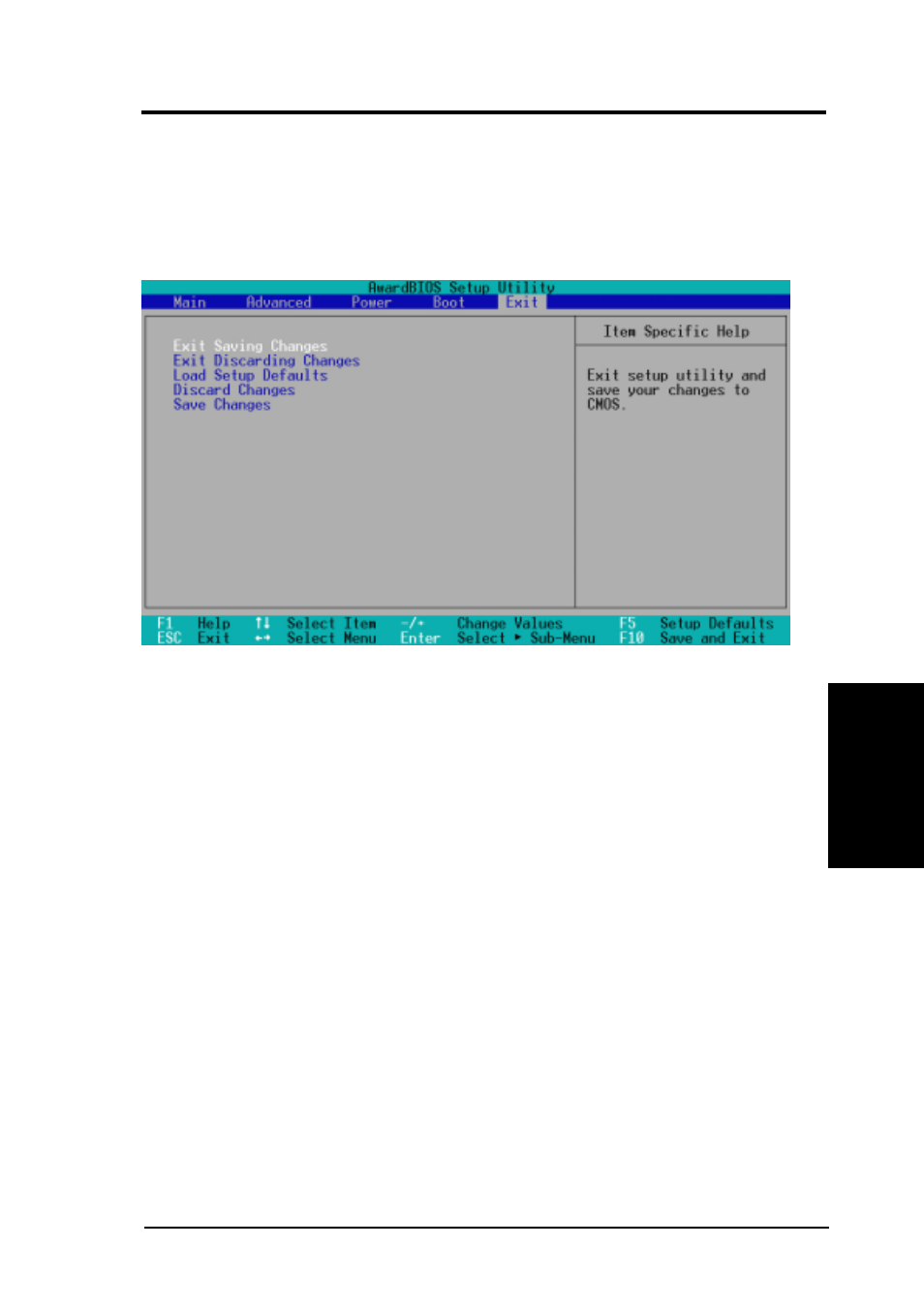 Bios setup, 7 exit menu | Asus CUV4X-D User Manual | Page 73 / 92