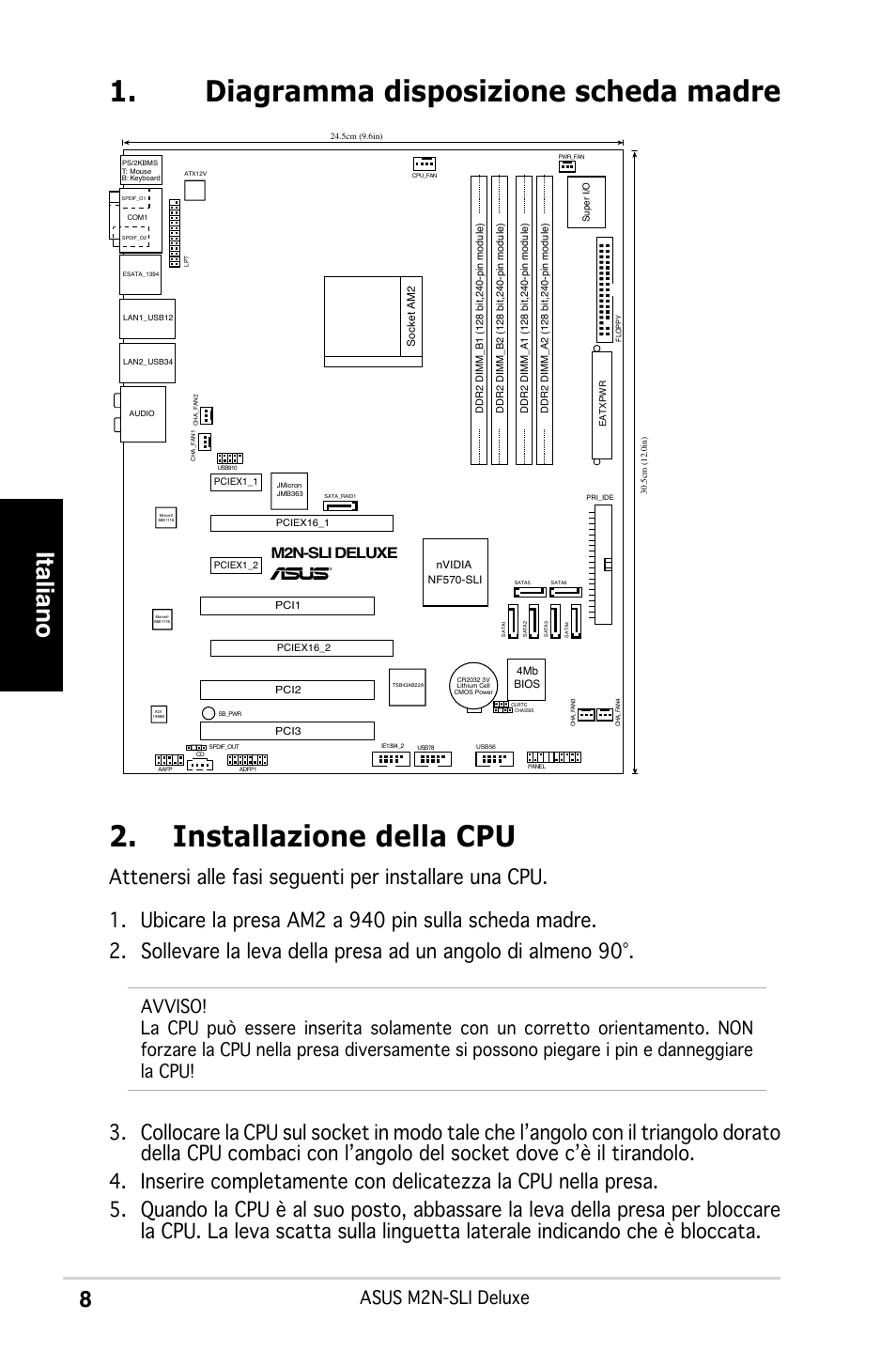 Italiano, Asus m2n-sli deluxe, M2n-sli deluxe | Asus M2N-SLI Deluxe User Manual | Page 12 / 41