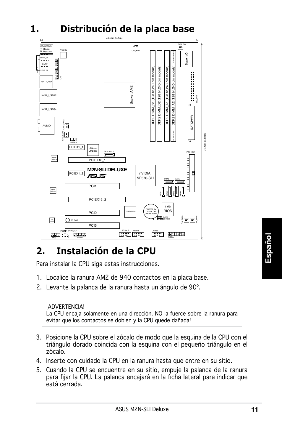 Español, Asus m2n-sli deluxe, M2n-sli deluxe | Asus M2N-SLI Deluxe User Manual | Page 15 / 41