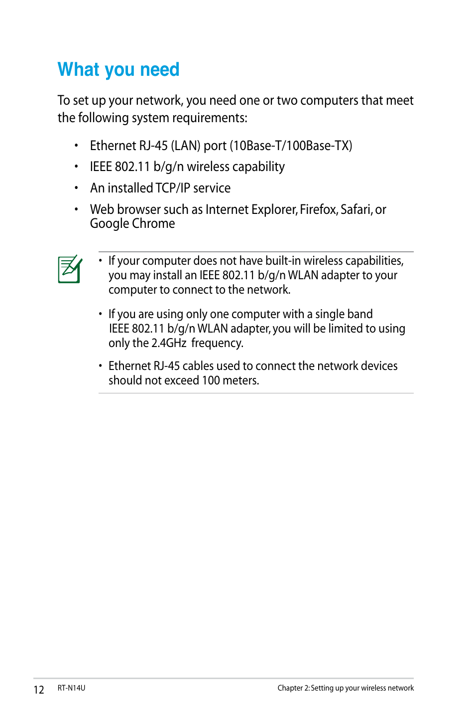 What you need | Asus RT-N14U User Manual | Page 12 / 74