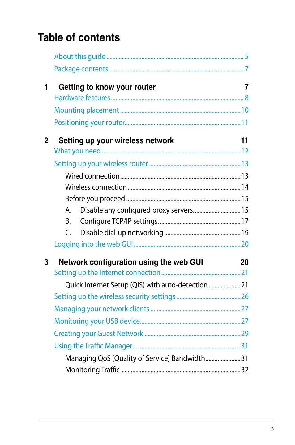 Asus RT-N14U User Manual | Page 3 / 74