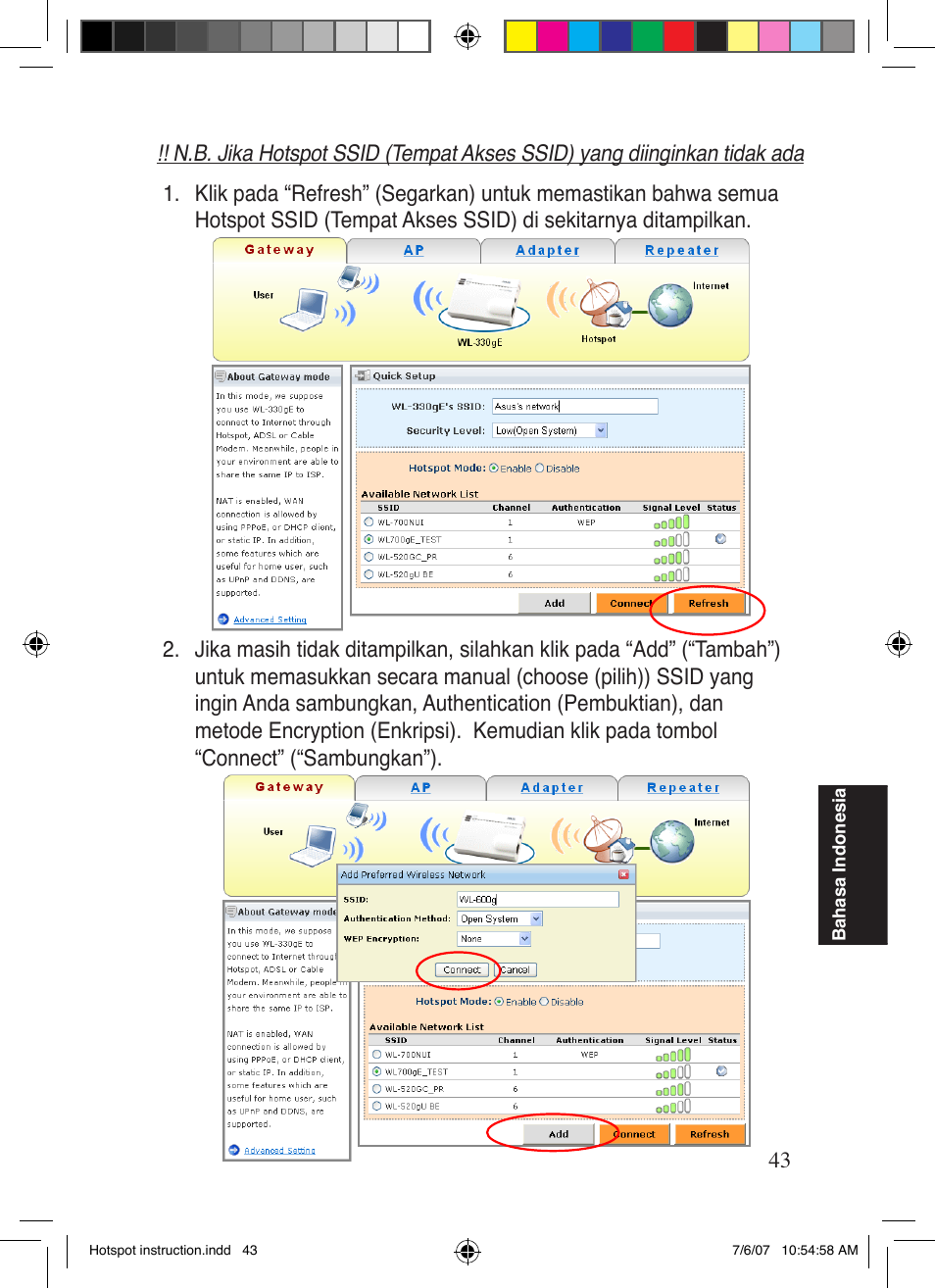 Asus WL-330gE User Manual | Page 44 / 101