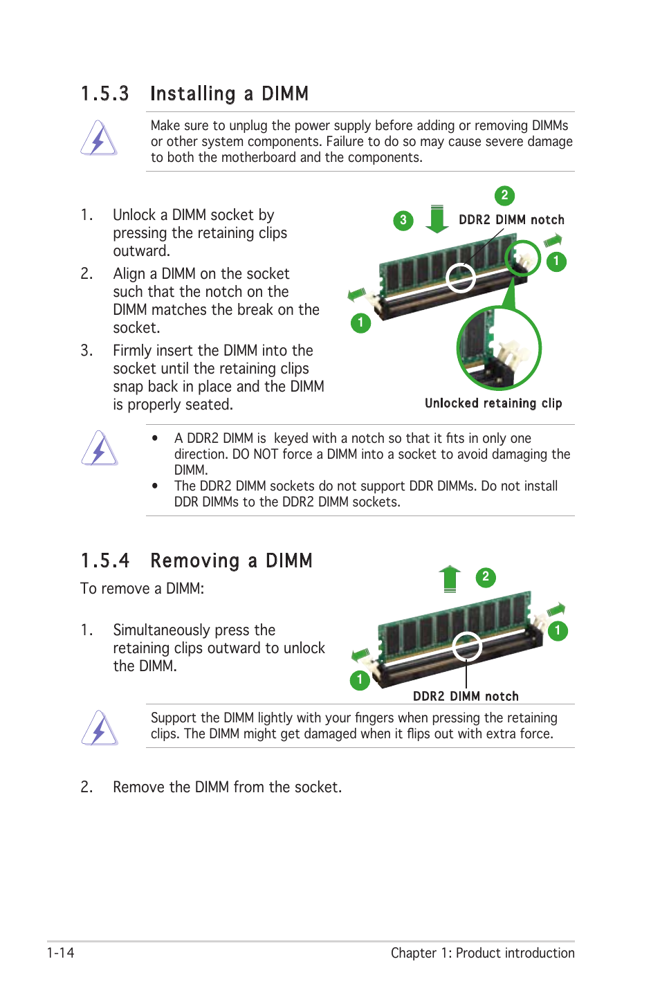 3 installing a dimm, 4 removing a dimm | Asus M2N-MX User Manual | Page 24 / 72