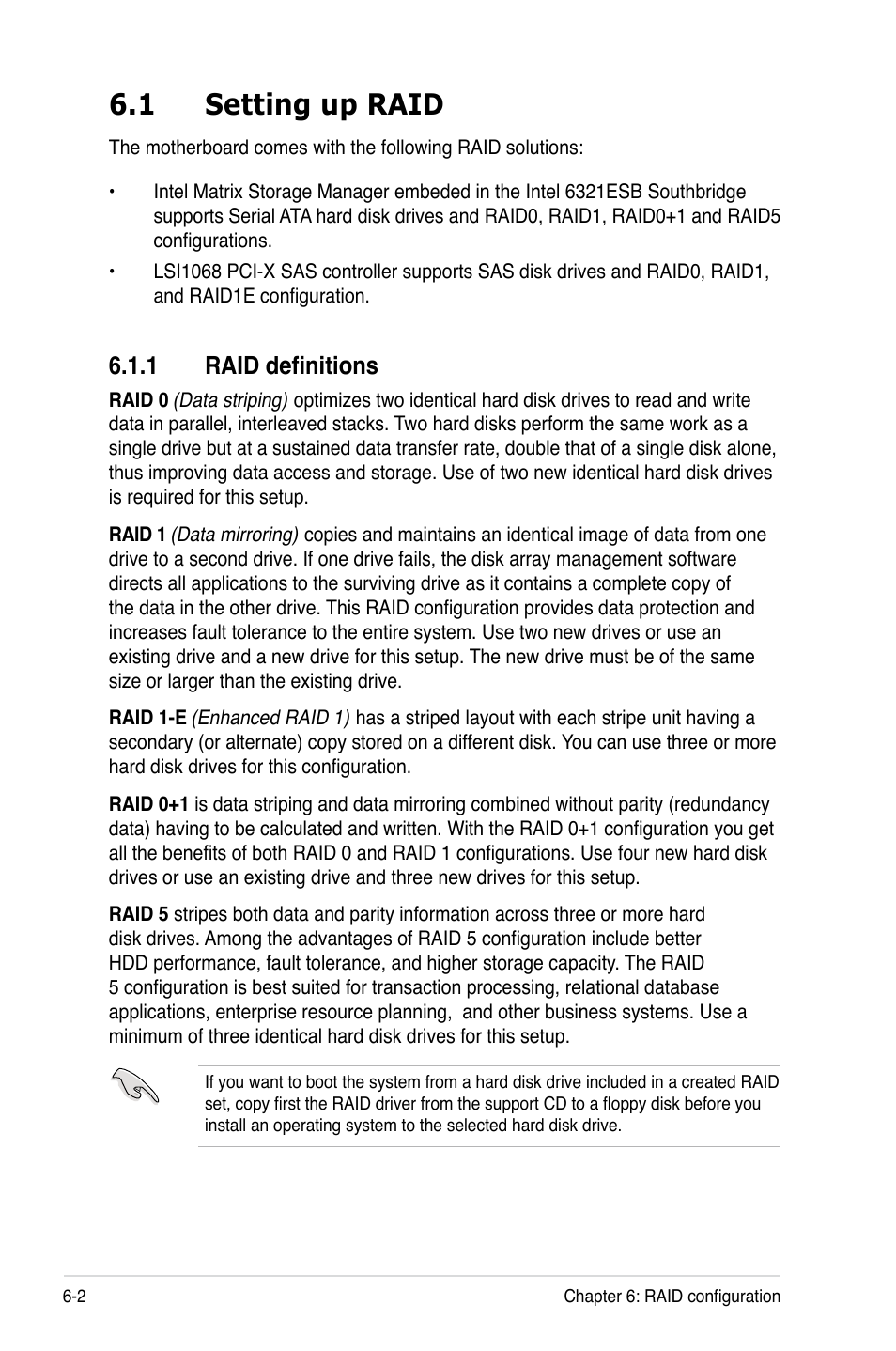 1 setting up raid, 1 raid definitions | Asus RS520-X5/PS8 User Manual | Page 100 / 150