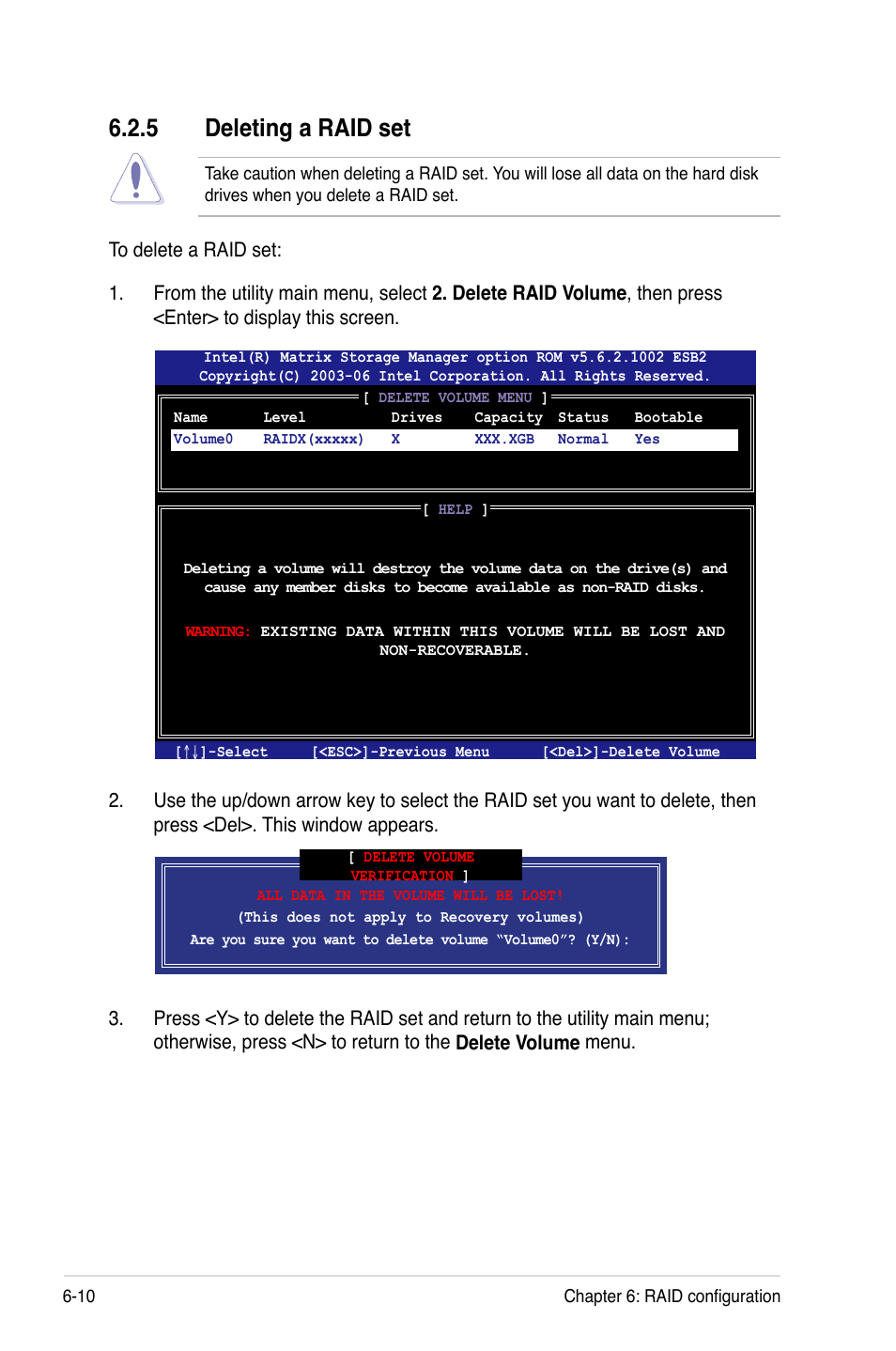 5 deleting a raid set | Asus RS520-X5/PS8 User Manual | Page 108 / 150