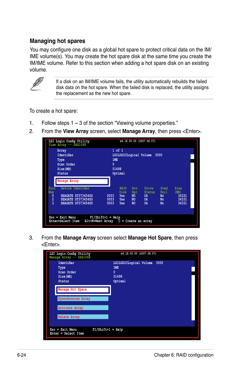 Managing hot spares | Asus RS520-X5/PS8 User Manual | Page 122 / 150