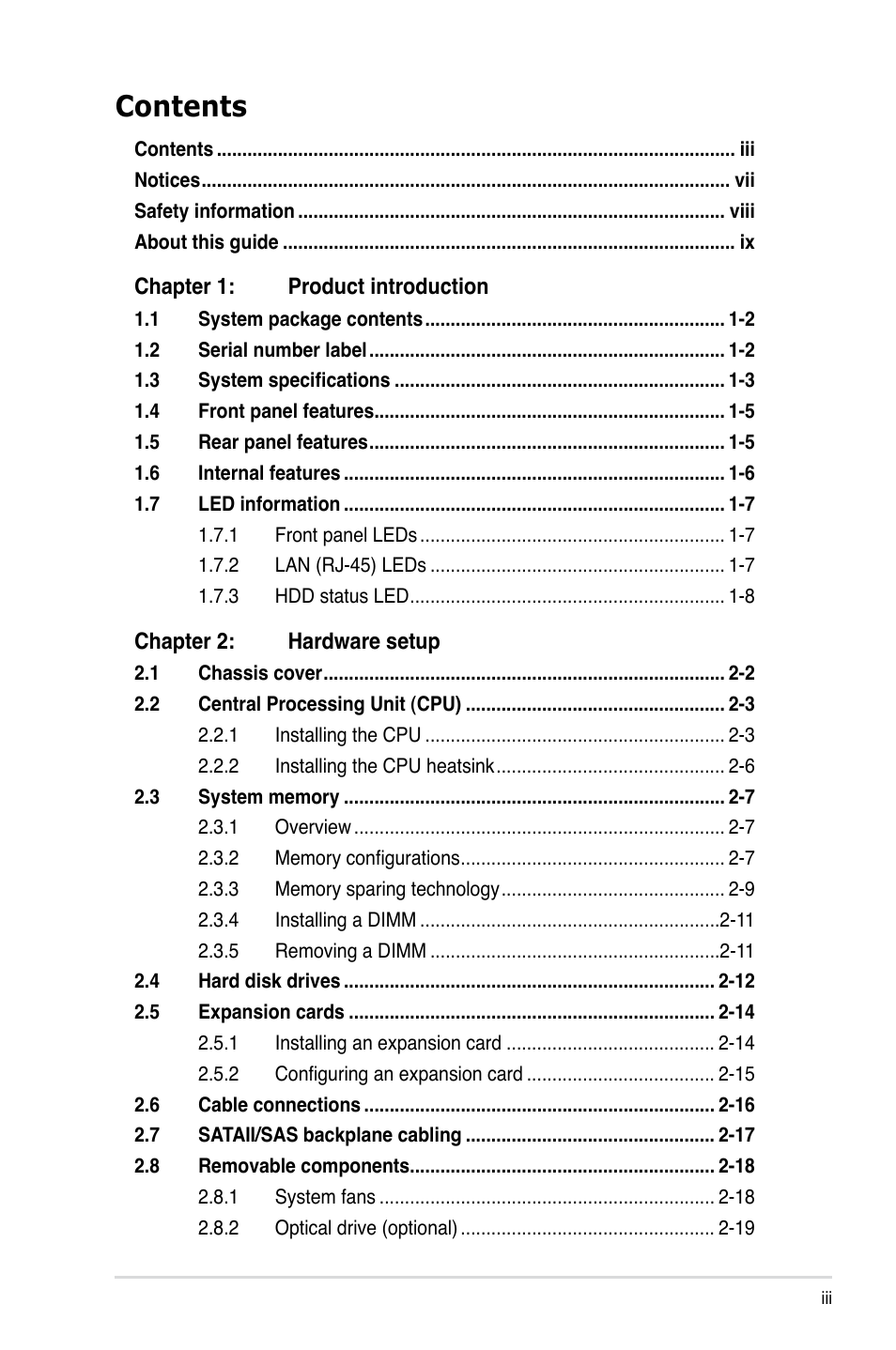 Asus RS520-X5/PS8 User Manual | Page 3 / 150