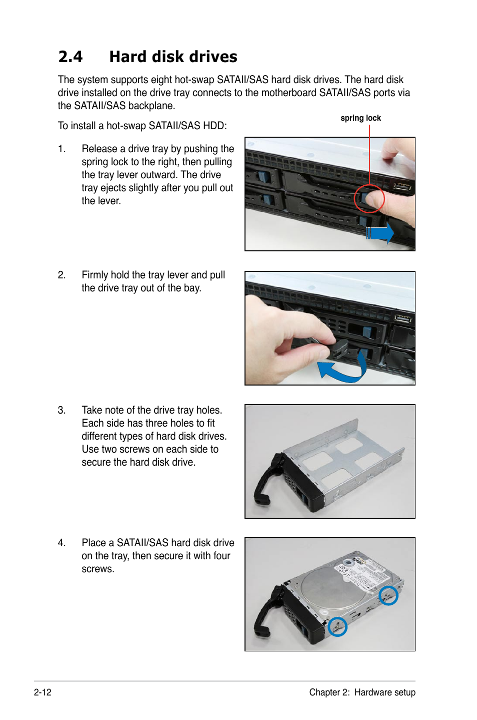 4 hard disk drives | Asus RS520-X5/PS8 User Manual | Page 30 / 150