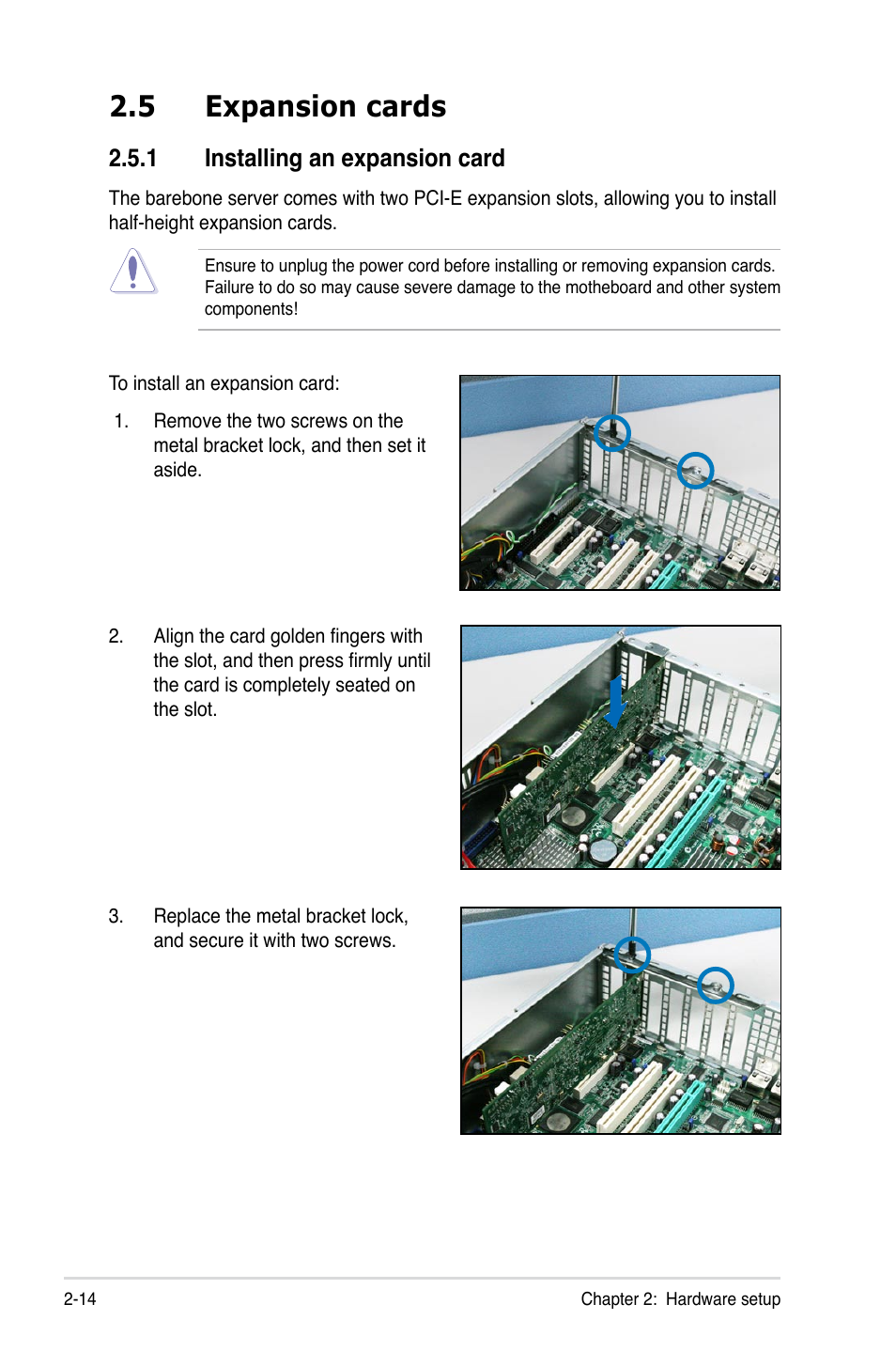 5 expansion cards, 1 installing an expansion card | Asus RS520-X5/PS8 User Manual | Page 32 / 150