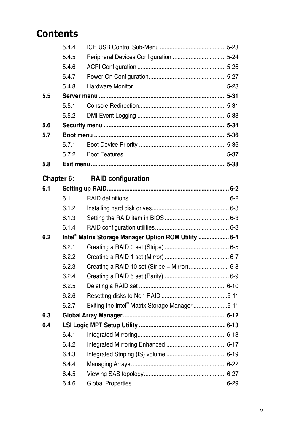 Asus RS520-X5/PS8 User Manual | Page 5 / 150