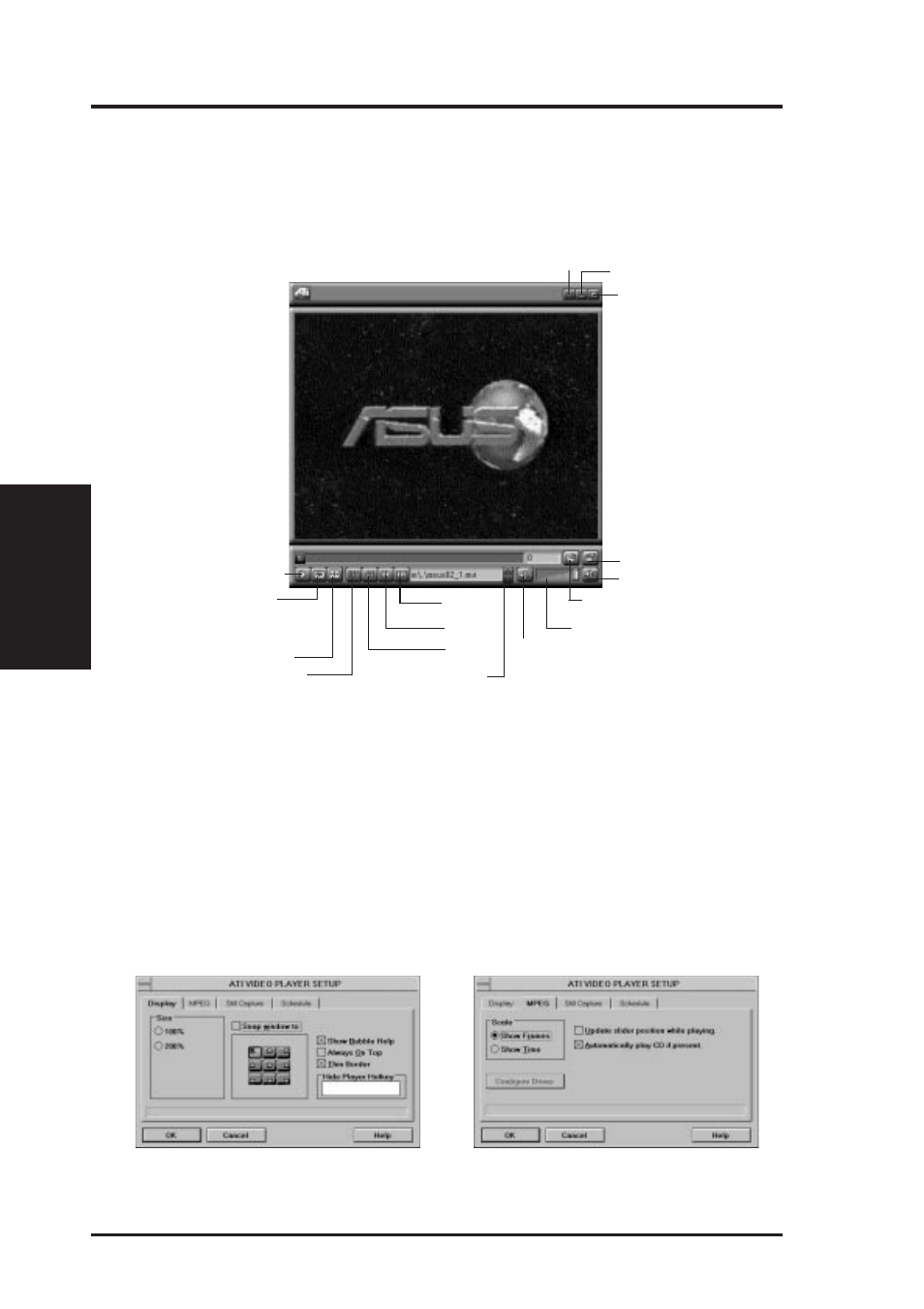 Viii. windows video player, Ati player and control panel (win3.1x and win95), Features | Asus P/I-AP6N User Manual | Page 80 / 96