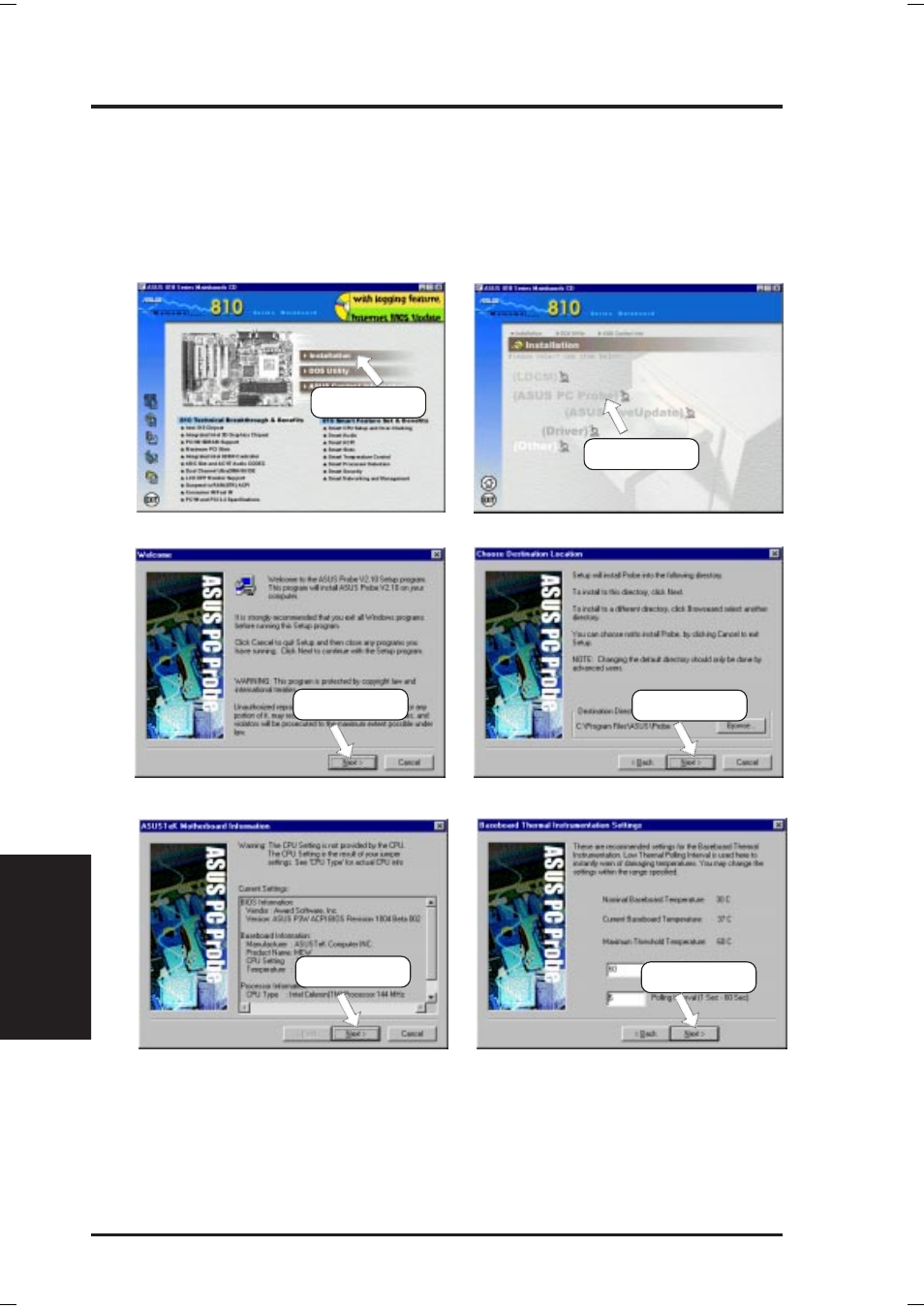 Software setup, 6 asus pc probe | Asus P3W-E User Manual | Page 92 / 128